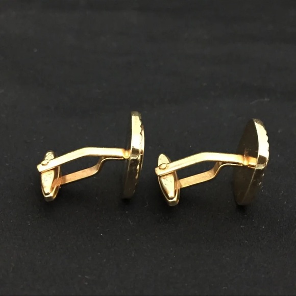 Christian Dior Logo Gold Tone Cufflinks /5Q1785 - Picture 2 of 6